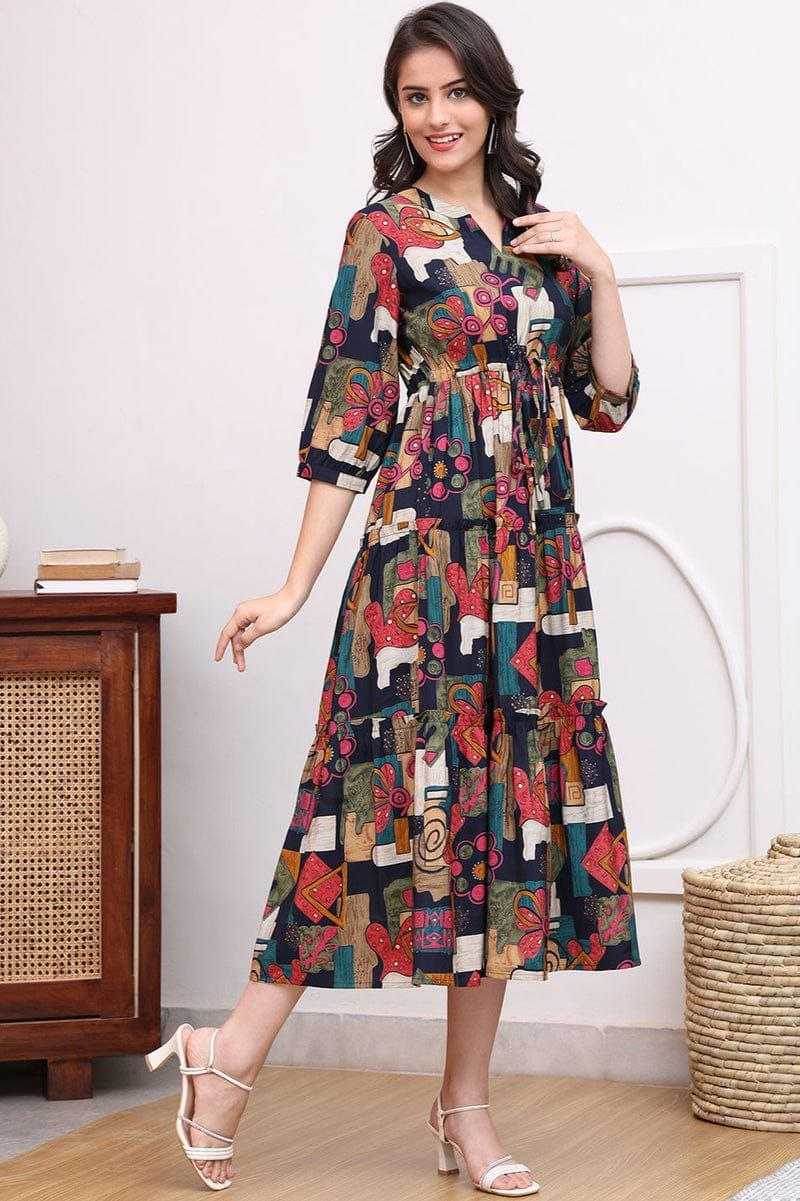 Ynf Reyon Cotton KESH552 94 Gowns Wholesale Printed Gowns Fancy Gowns Long Gowns Manufacturer - MYLUXURY LANE ENTERPRISE